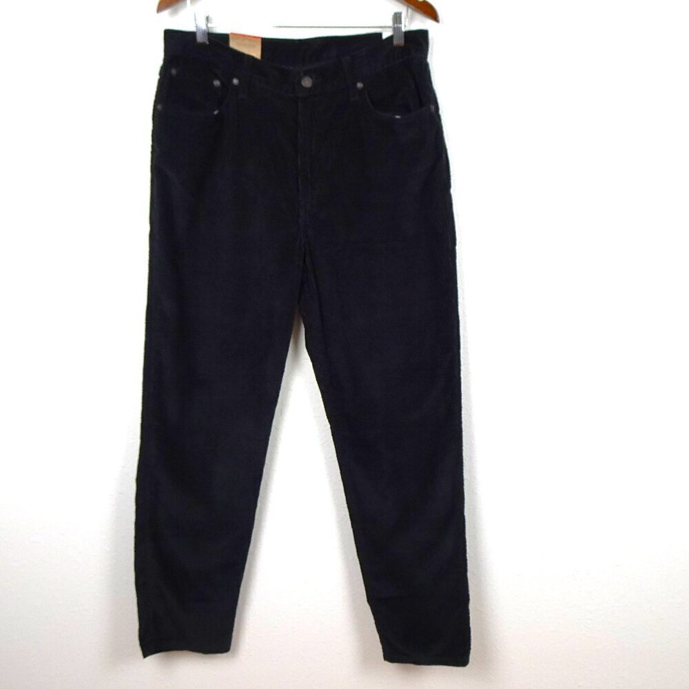 Levi's Corduroy Mom Jeans Women's Size 32x30 Black Cords Tapered High Rise